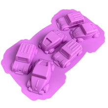 Load image into Gallery viewer, Cartoon Car Shape Silicone Mold, Chocolate Muffin Ice Baking Pan,Soap Pastry Bakeware ,Kicthen Cake Decoration Silicone Mold

