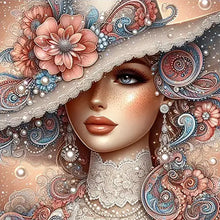 Load image into Gallery viewer, 1 piece - 5D-DIY Flocking cloth Special drill - Diamond painting set - beautiful woman, flower - Mosaic - Diamond art
