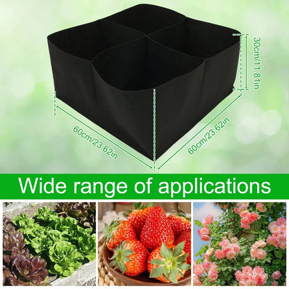 New 4/8 Grids Garden Raised Planting Bed Fabric Raised Garden Bed Square Felt Garden Flower Grow Bag Vegetable Planter Pot