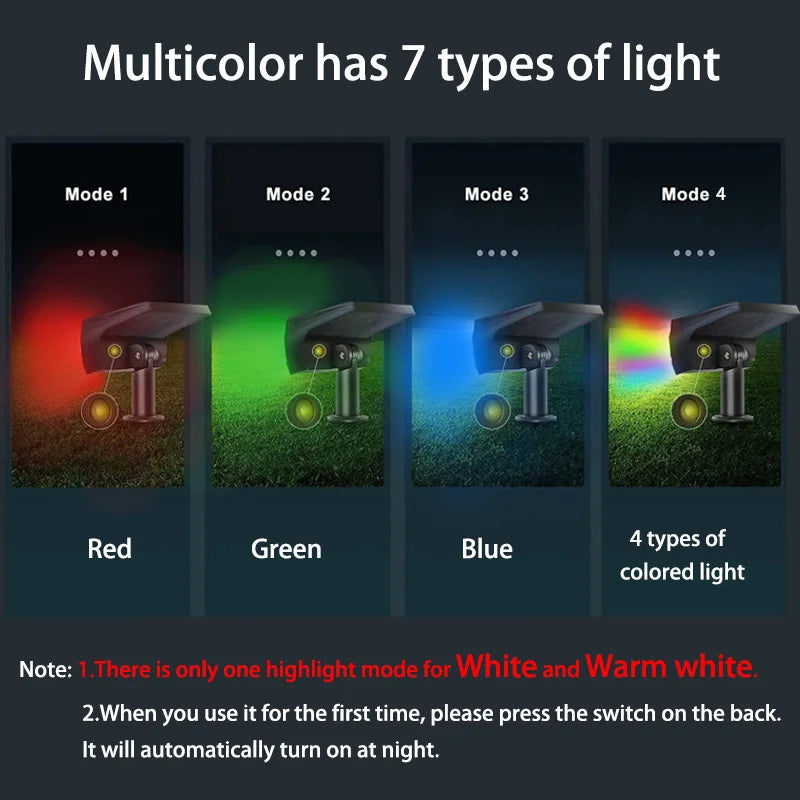 2pc LED Solar Light Outdoors Landscape Spotlights, 2 In 1 Wireless Outdoor SolarSpotlights For Yard Garden Patio RV camping