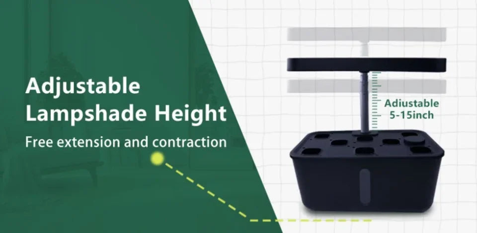 Plant Hydroponic Machine with Lifting Rod Planting Vegetables Intelligent Flowerpot Household LED Lights Hydroponic System