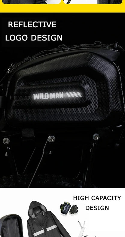 4L Multifunctional Bicycle Rear Seat Bag Waterproof Cycling Bike Rack Trunk Cargo Bag Pannier Bag Handbag Shoulder Bag