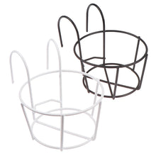 Load image into Gallery viewer, Garden Hanging Plant Iron Racks Balcony Round Flower Pot Rack Railing Fence
