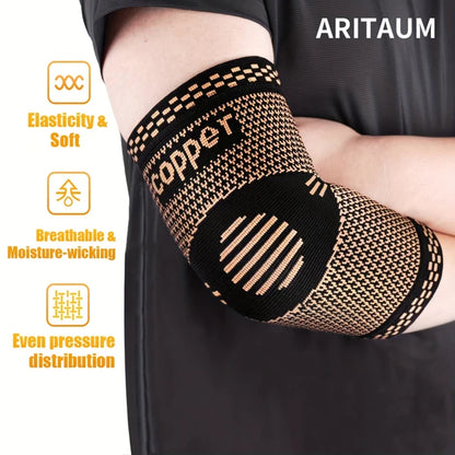 Elbow compression sleeve (1 pair)-prevents and restores tendonitis support for weight liftin
