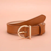 Load image into Gallery viewer, Women&#39;s Belt Fashion Pin Buckle Thin Belt Genuine Luxury Soft Belt Women with Cargo Pants Jeans Windproof Belt PU Leather Belt
