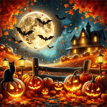 Load image into Gallery viewer, Halloween Party Diamond Painting New Arrivals Pumpkin Black Cat Diamond Mosaic Moon Set Craft Kit
