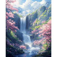 Load image into Gallery viewer, 5D DIY Full Square&amp;Round Diamond Painting Forest Waterfall Landscape Set Mosaic Art Home Decoration Gift for Living Room Bar

