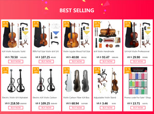 Ebony Violin Fingerboard Handmade Multi-purpose  Solid Wood 1/2 3/4 4/4 Stringed Instrument Accessories