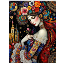 Load image into Gallery viewer, 5D Diamond Painting Art Bohemian Floral Woman Full Drill DIY Diamond Art Kits Mosaic Embroidery, Home Wall Decor Gift for Adults
