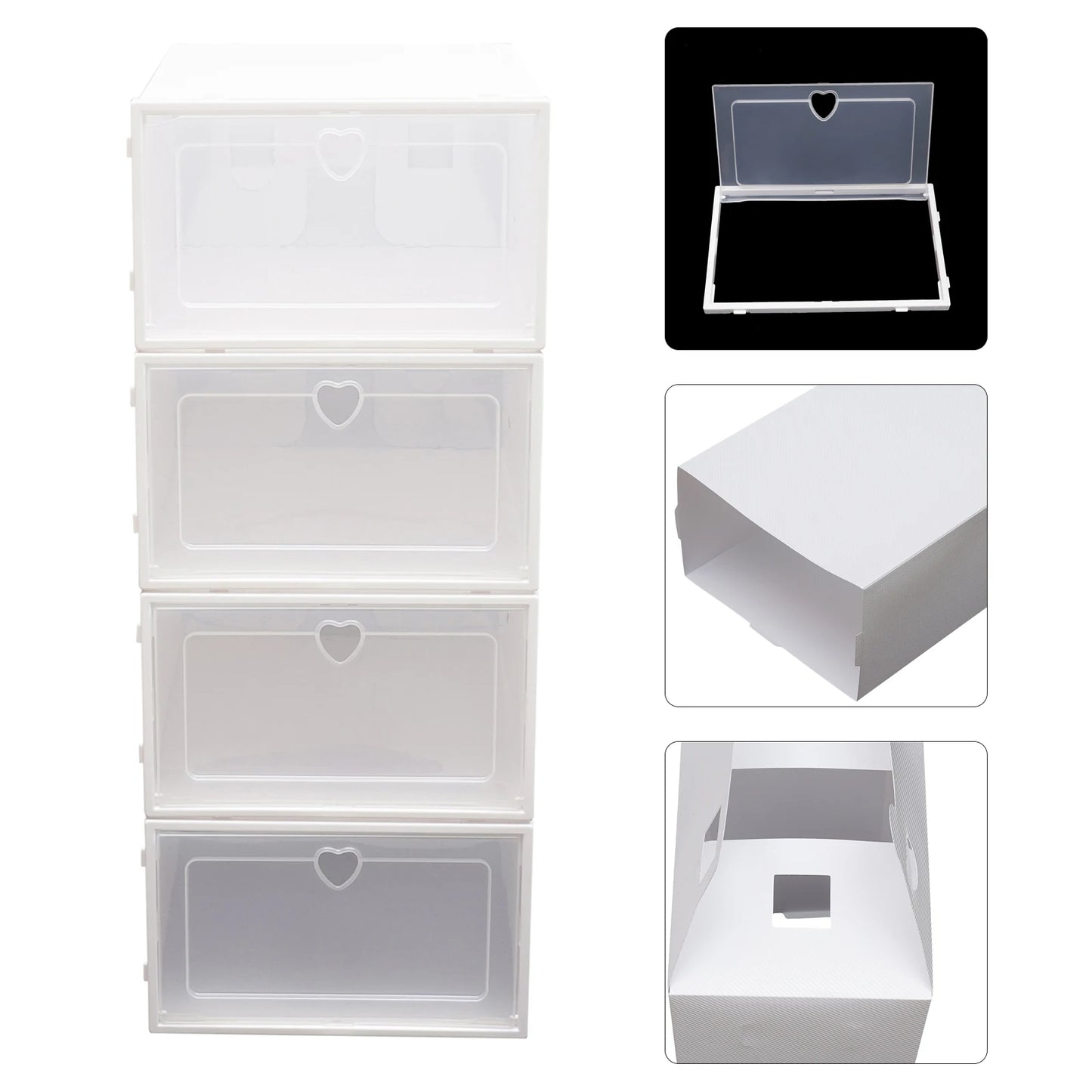 Shoe Boxes Clear Plastic Stackable, 20 Pack Premium Shoe Organizer Storage Foldable Sneaker Shoe Rack Containers