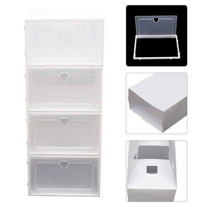 Shoe Boxes Clear Plastic Stackable, 20 Pack Premium Shoe Organizer Storage Foldable Sneaker Shoe Rack Containers