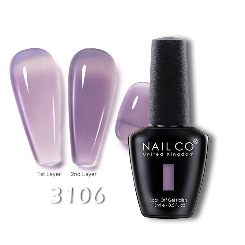 NAILCO 15ml Transparent Nude Color Series Jelly Gel Nail Polish Pink Red Nails Art Manicure Gel Varnishes Gellack Design Lacquer