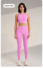 Load image into Gallery viewer, Yoga Clothing Set Women&#39;s High Waisted Leggings and Top Two Piece Seamless Fitness Exercise Clothing Fitness Workout Underwear
