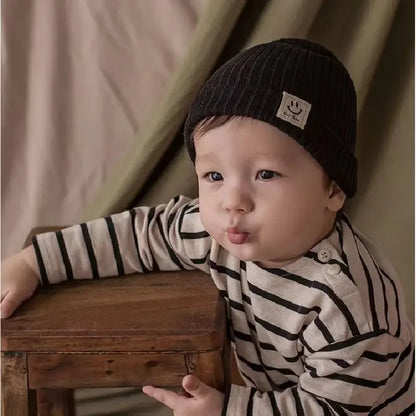 Baby Hat Children's Newborn Knitted Hat Solid Color Children's Beanies Boys and Girls Hat Winter Preschool Home Hat