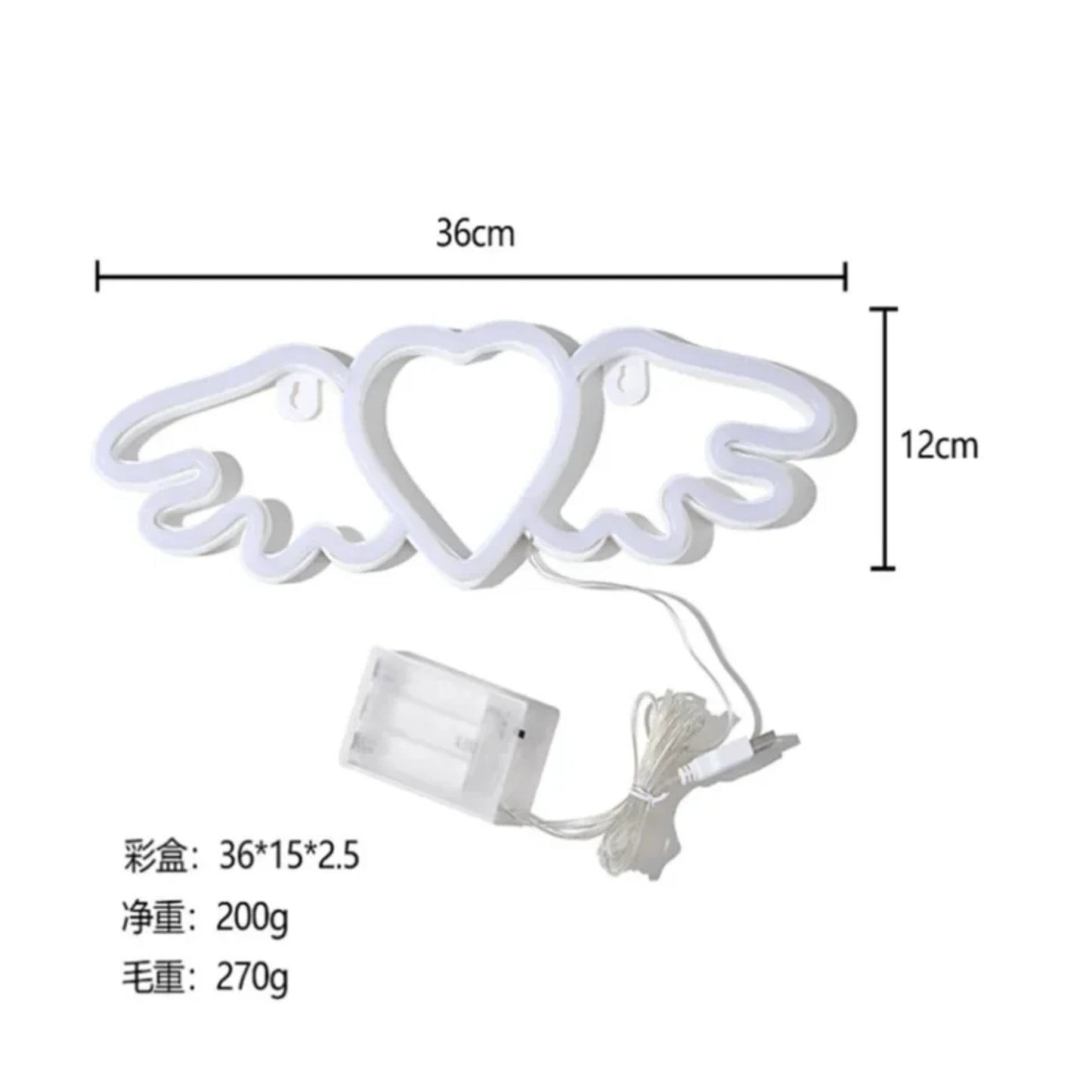 New Stunning Exquisite and Sexy Angel Wings Lip Sign Lamp - Perfect Gift for Parties - Ideal for Decorating Tables, Rooms, Shops