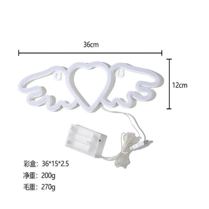 New Stunning Exquisite and Sexy Angel Wings Lip Sign Lamp - Perfect Gift for Parties - Ideal for Decorating Tables, Rooms, Shops