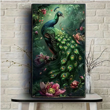 Load image into Gallery viewer, Peacock Series Frameless 5D Diamond Painting Rose Cross Embroidery Diamond Art Handmade Wall Decoration - Surprise Gift for Begi
