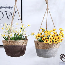 Load image into Gallery viewer, Garden Hanging Planter Macrame Plant Storage Basket Jute Rope Woven Indoor Outdoor Flower Pot Holder Plant Hangers Home Decor
