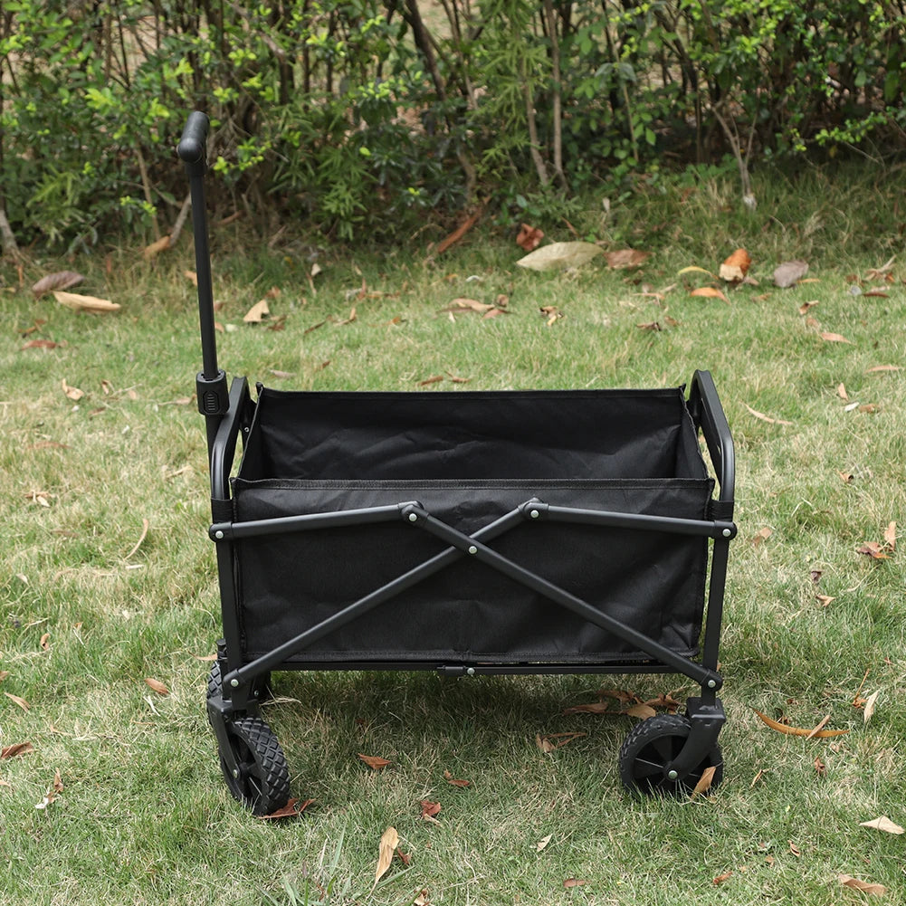 Portable Collapsible Folding Wagon Large Capacity Heavy Duty Folding Wagon Garden Utility Cart Sports Wagon for Camping Shopping