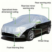 Load image into Gallery viewer, 1pc All-Weather Half Car Body Cover - Waterproof, Dustproof, UV &amp; Snow Resistant for Sedans, Protects Windshield and Roof
