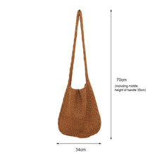Load image into Gallery viewer, Wool Knitted Shoulder Shopping Bag for Women Vintage Cotton Cloth Girls Tote Shopper Bag Large Female Handbag Crochet Bag
