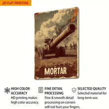 Load image into Gallery viewer, Vintage Military Mortar Metal Tin Sign - 8&quot;x12&quot; Wall Decor for Home, Bar, Cafe, Garage - Unique Artistic War Scene Gift
