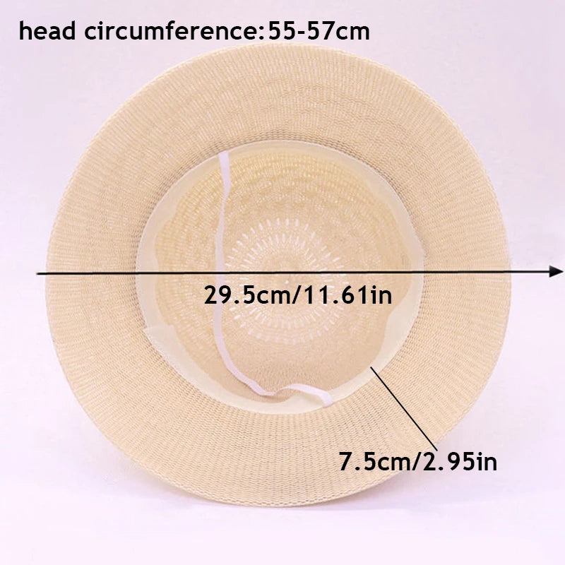 Women Straw Hats Sun Hats Straw Hat Ladies Panama Cap Sun Protection Wide Brim Ribbon Bowknot Girls Outdoor Summer Beach Sun Hat