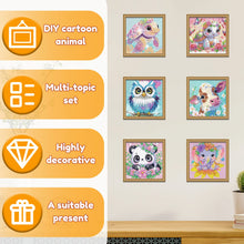Load image into Gallery viewer, 6Pack Diamond Painting Kits for Kids Beginners Full Drill Cartoon Cute Animals Diamond Art Kits DIY Big Gem Art Home Wall Decor
