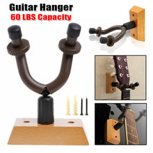 Load image into Gallery viewer, Universal Guitar Wall Mounted Hanger Holder Stand Wooden for Acoustic Guitar Ukulele Violin Bass Guitar Instrument Accessories
