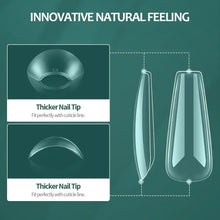 Load image into Gallery viewer, NAILPOP Soft Gel Nail Tips 600PCS Pre-Buff Full Cover Coffin Almond  Oval Shaped Nail Extenison Tips Half Matte Gel X Fake Nails
