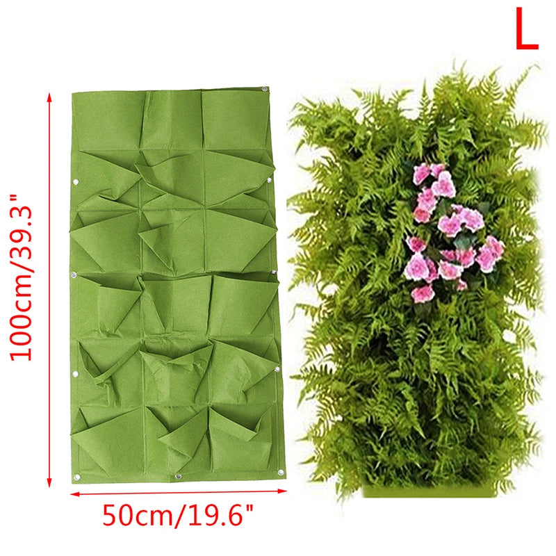 Green Vertical Hanging Garden Planter Flower Pots Bag Wall Mount Hanging