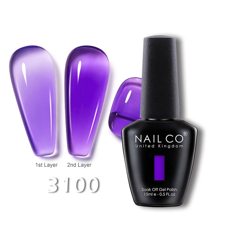 NAILCO 15ml Transparent Nude Color Series Jelly Gel Nail Polish Pink Red Nails Art Manicure Gel Varnishes Gellack Design Lacquer