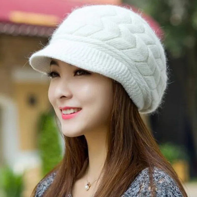 Winter Women Hat Wide Brim Keep Warm Cap Knitted Hats Female Soft High Elastic Warm Caps Beanies Girl Cap Solid Color 2023 New
