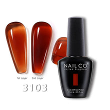 Load image into Gallery viewer, NAILCO 15ml Transparent Nude Color Series Jelly Gel Nail Polish Pink Red Nails Art Manicure Gel Varnishes Gellack Design Lacquer

