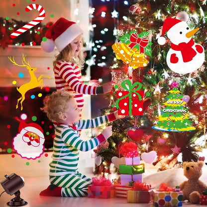 Halloween Christmas Projector Lights Outdoor 16 HD Slides, 2 in 1 Water Wave Lamp with Color Patterns, Timer & Remote for Party