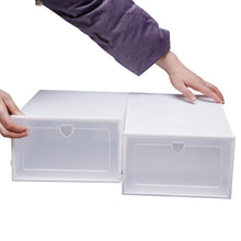Load image into Gallery viewer, Shoe Boxes Clear Plastic Stackable, 20 Pack Premium Shoe Organizer Storage Foldable Sneaker Shoe Rack Containers
