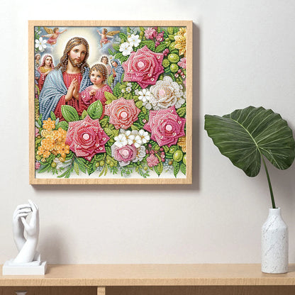 5 to Choose from 5D DIY Partial Special Shaped Drill Diamond Painting Kit Mary & Jesus Decoration