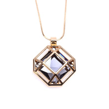 Load image into Gallery viewer, Spring New Simple Fashion Square Hollow Sweater Chain Necklace Clothes Accessories Pendant
