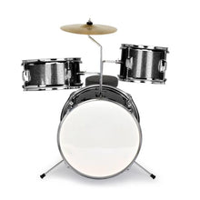 Load image into Gallery viewer, 14x10 3Pieces Junior Drum Set Kit Pedal Drum Stick Wrench Drum Stool Black
