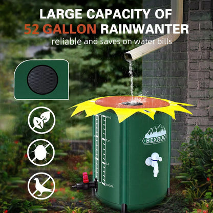 100-380 Gallon Rain Barrel Collapsible PVC Rain Collection System with Three Spigots Water Storage Tank Water Barrel Collector