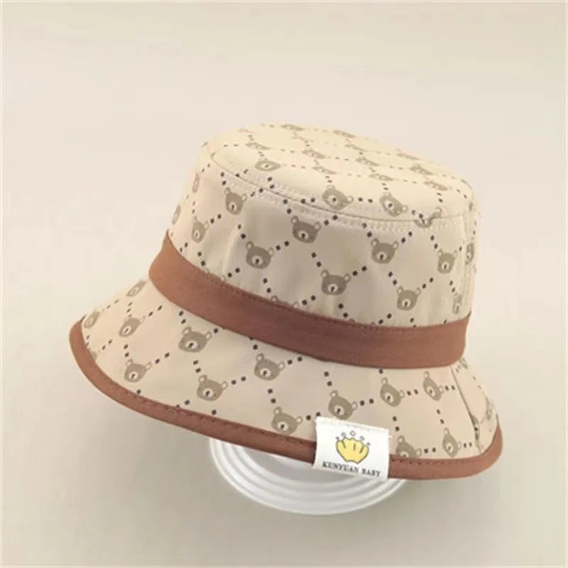 2 Style White Kahki New Fashion Baby Cartoon Hat Kids Cotton Baseball Cap Infant Toddler Adjustable Snapback Hat For Children
