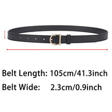 Load image into Gallery viewer, Women&#39;s Belt Fashion Pin Buckle Thin Belt Genuine Luxury Soft Belt Women with Cargo Pants Jeans Windproof Belt PU Leather Belt
