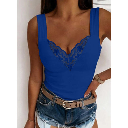 Women's Clothing Sexy Lace Tank Top For Ladies Autumn Basis Sleeveless Vest Pullover Y2K Tops Elegant Female T-shirts Tees