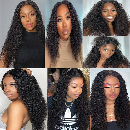 V Part Wig Human Hair Kinky Curly Brazilian Human Hair Clip in Glueless Wigs for Women Upgraded U Part Human Hair Wig 200%