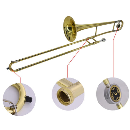 Brass Gold Lacquer Silver Trumpet Alto Trombone Brass Bb Tone B Flat Wind Instrument with Cupronickel Mouthpiece Wind Instrument