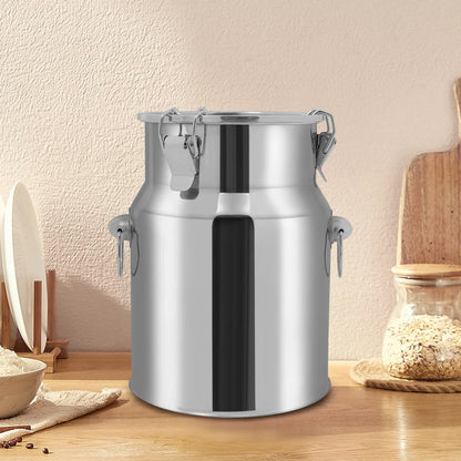 201 Stainless Steel Milk Can Wear-Resistant Sealed Barrel Large Capacity for Breakfast Restaurant and Milk Shop Easy to Clean