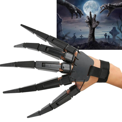 DIY Halloween Ghost Claw Gloves - Articulated Horror Fingers for Cosplay & Party Supplies