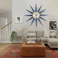 Load image into Gallery viewer, Large Wall Clock Metal Decorative, Mid Century Silent Non-Ticking Big Clocks, Modern Home Decorations for Living Room,Bedroom

