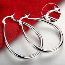 Load image into Gallery viewer, 925 Sterling Silver 18K gold plated 4.4cm oval earrings for women Fashion Party Wedding Accessories Jewelry Christmas Gifts
