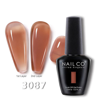 NAILCO 15ml Transparent Nude Color Series Jelly Gel Nail Polish Pink Red Nails Art Manicure Gel Varnishes Gellack Design Lacquer